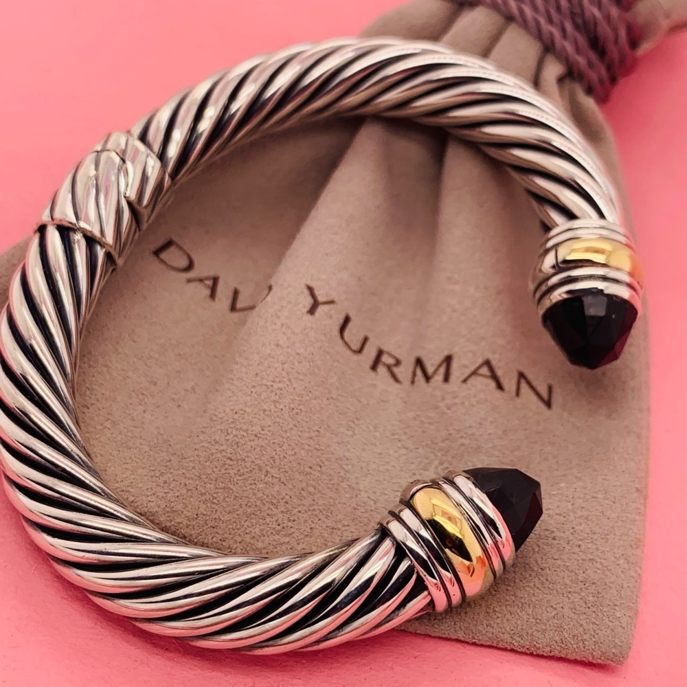 David Yurman 10mm hinged Cable Classic Black Onyx Bracelet